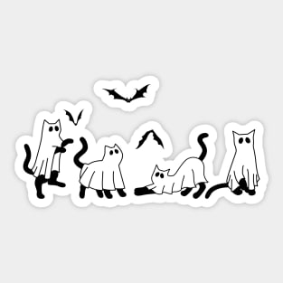 Spooky Ghost Cats Sticker